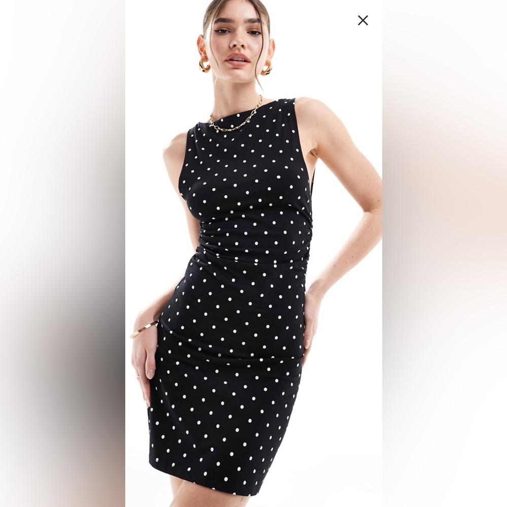 ASOS Black and White Polka Dot Dress
